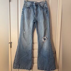 Petra 153 Wide Leg Jeans -Size 9 - Distressed High Rise